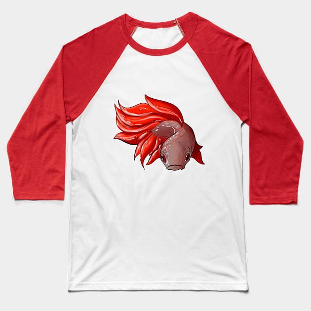 Betta Fish Baseball T-Shirt by Madorax